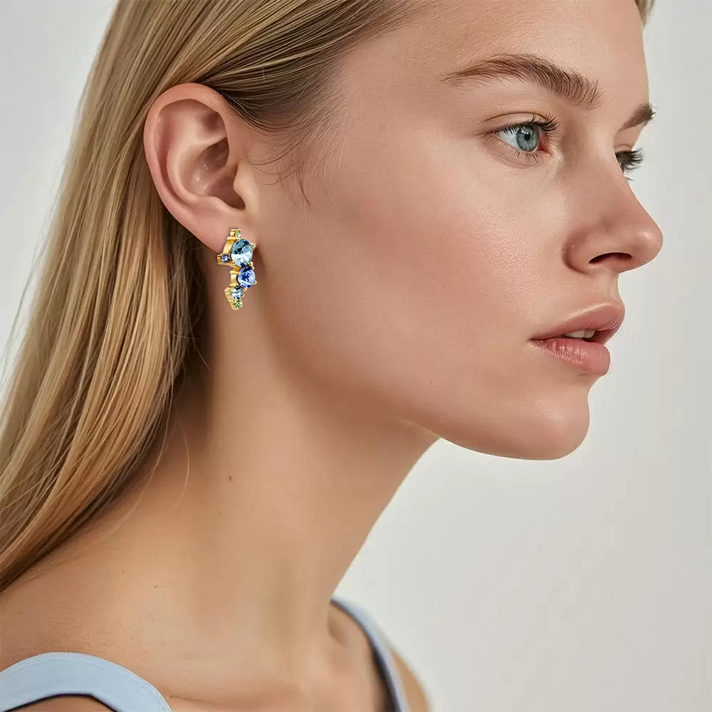 Серьги 480082 ювелирный сплав