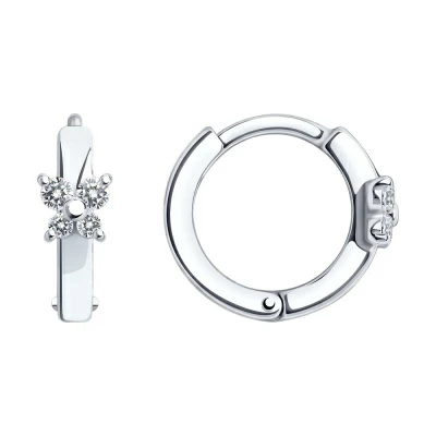 Серьги конго 94025781 серебро Цветок