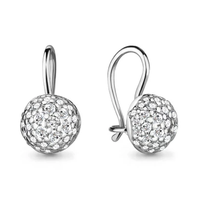 Серьги 40974А.5 серебро Шар