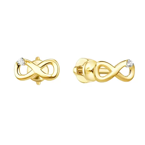 Серьги пусеты 019372-4102 золото Бесконечность