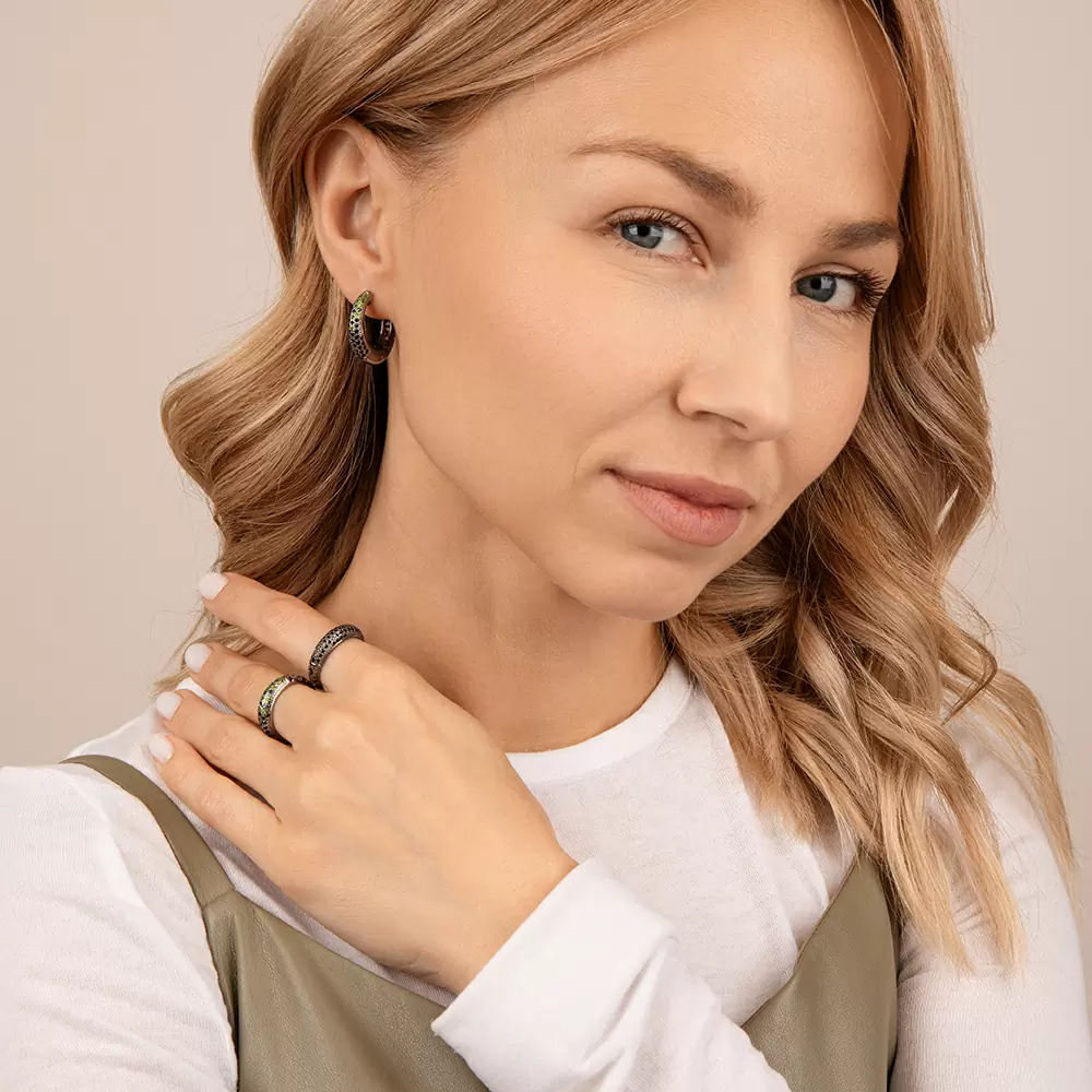 Серьги конго С-3866чр48716 серебро_2