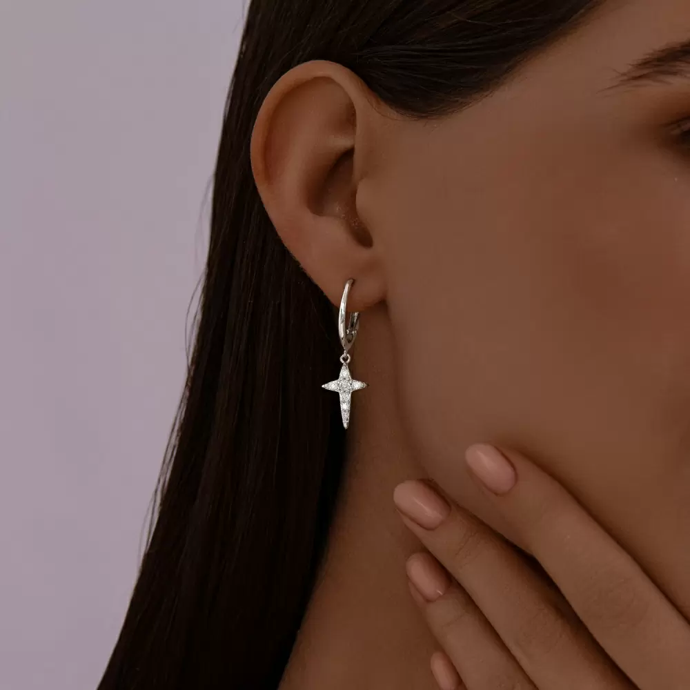Серьги подвесные 94024837 серебро Звезда_1