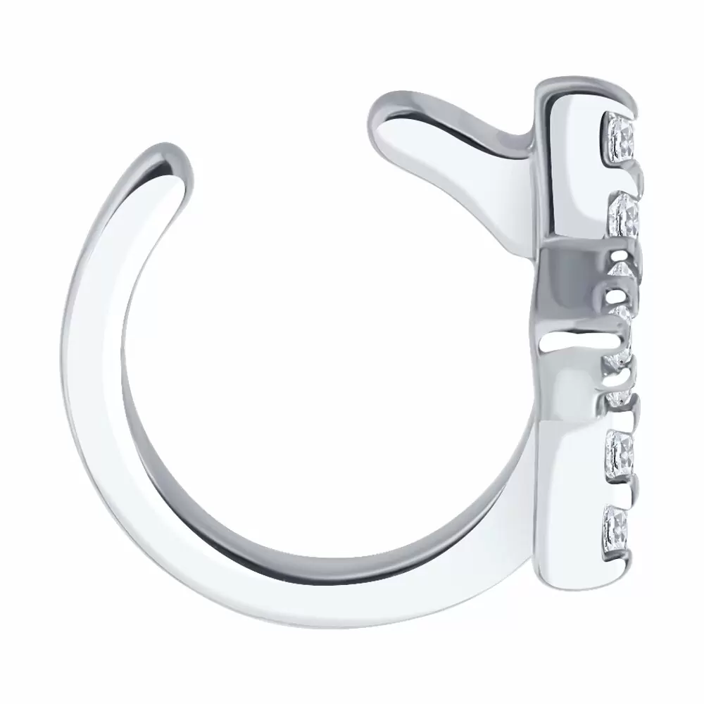 Серьги кафф 94170406 серебро Звезда
