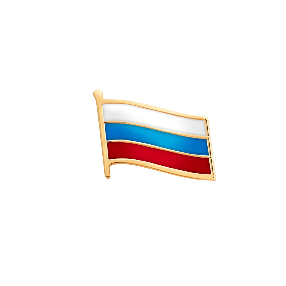 Значок Государственный флаг РФ золото Флаг_0