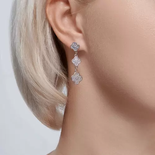 Серьги подвесные 94026086 серебро Ван Клиф_1