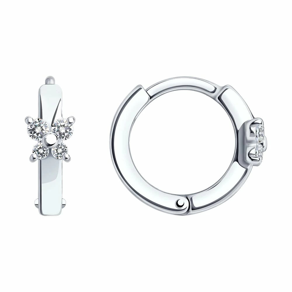 Серьги конго 94025781 серебро Цветок_0