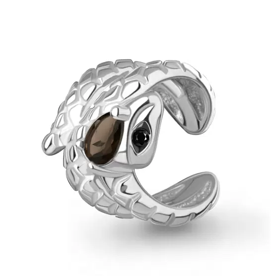 Серьги кафф 45017801Ч.5 серебро змея_0