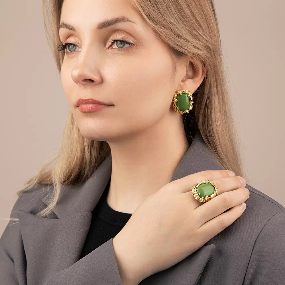Серьги один камень 261110439gr ювелирный сплав_3