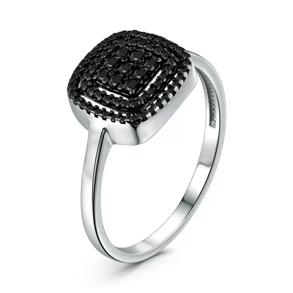 Кольцо К50058чр416н серебро
