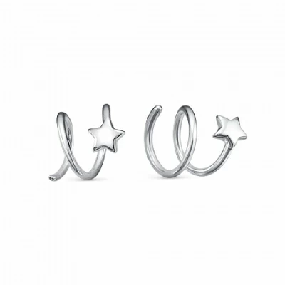 Серьги роллы СЗД1562В серебро Звезда