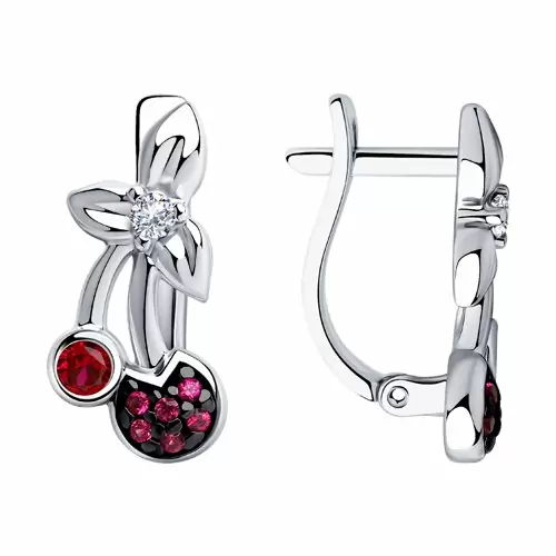 Серьги 94023720 серебро Ягода