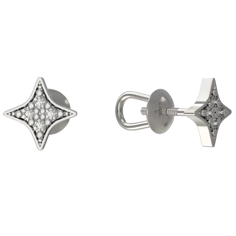Серьги пусеты 1034642-01110 серебро Звезда