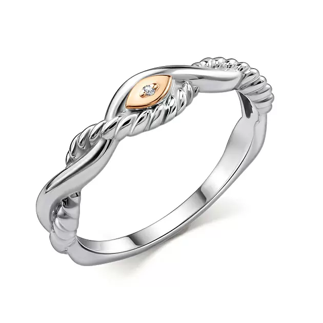 Кольцо один камень 01-4865.000Б-00 серебро_0