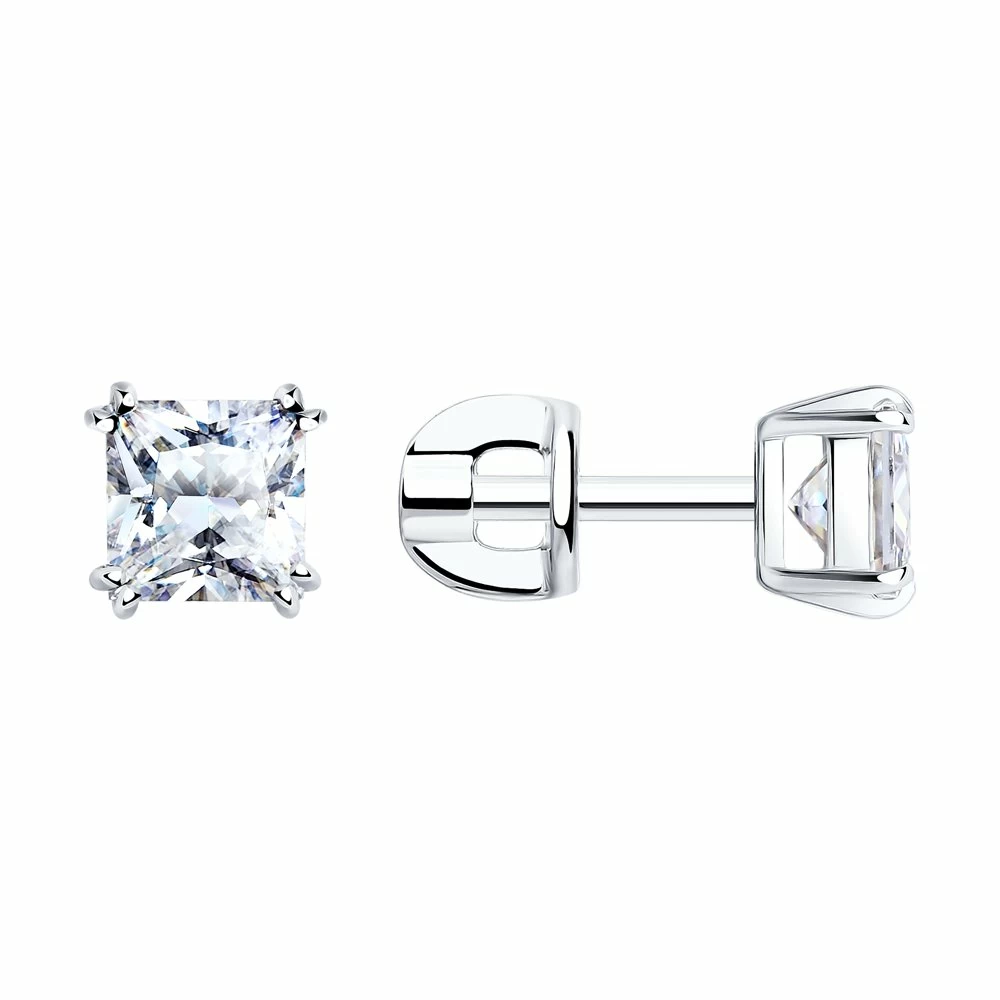 Серьги пусеты 94021725 серебро Квадрат_0