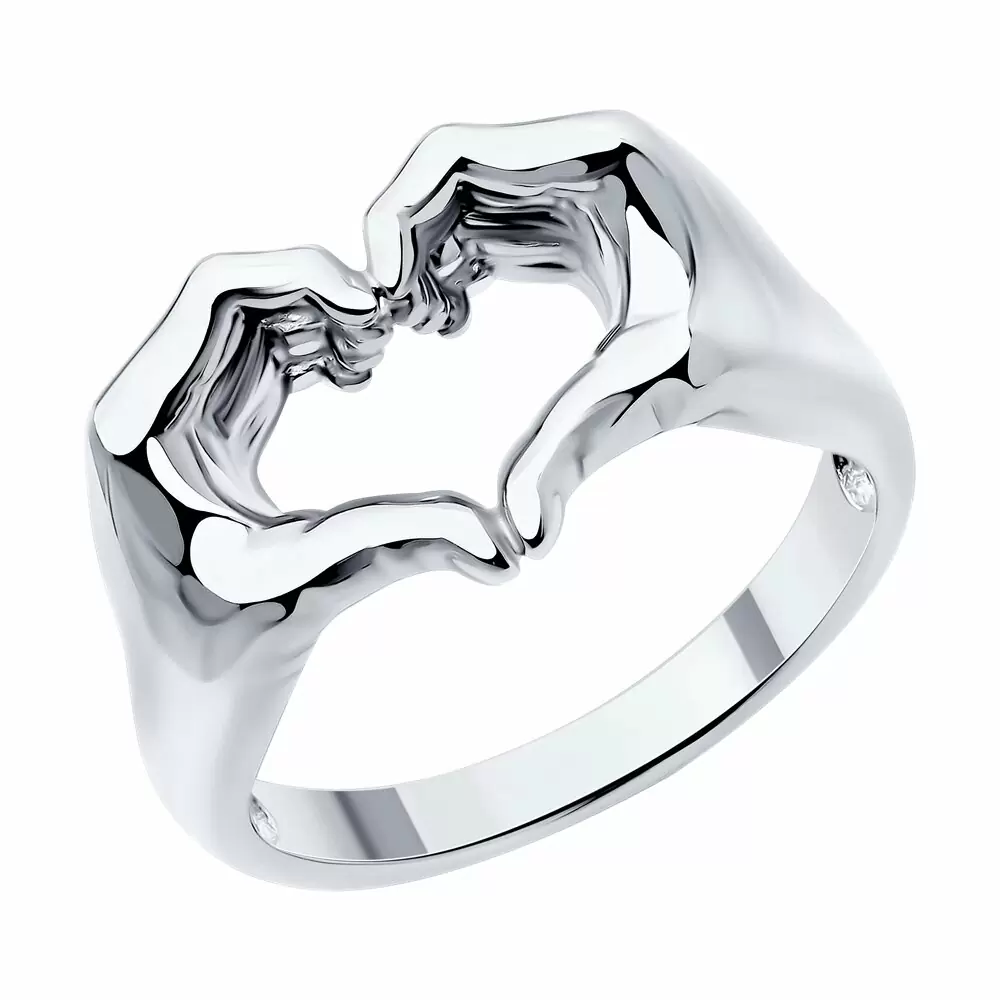 Кольцо 94014158 серебро Рука