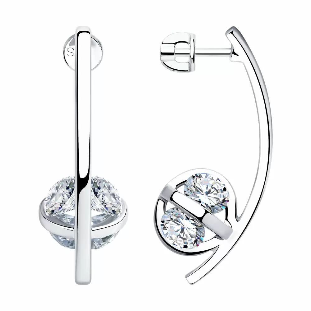 Серьги подвесные 94023602 серебро_0