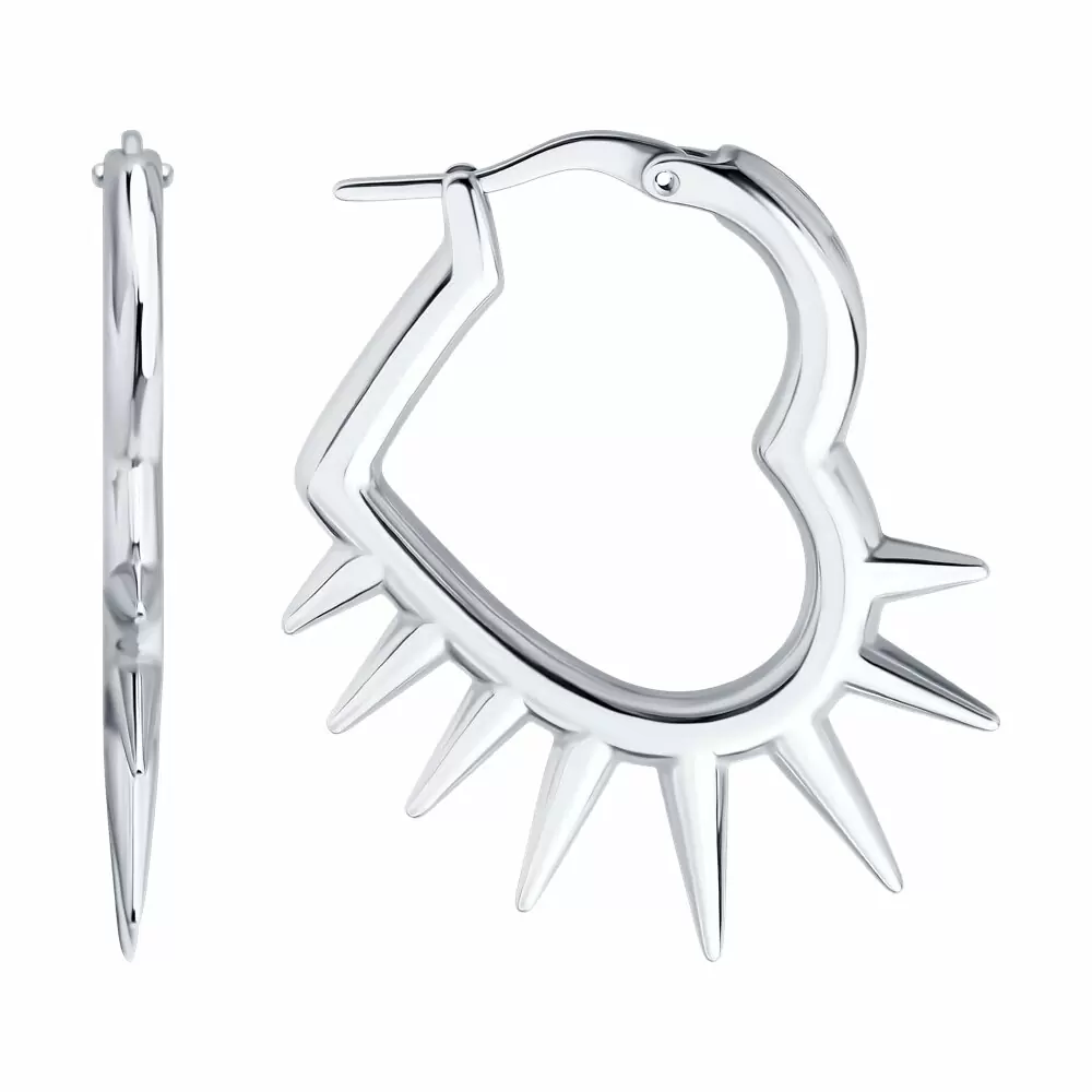 Серьги конго 94027094 серебро Сердце_0