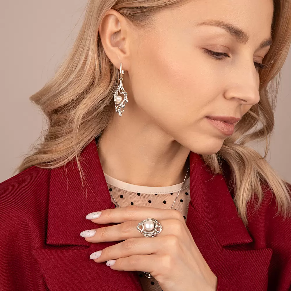 Серьги подвесные 1599с серебро