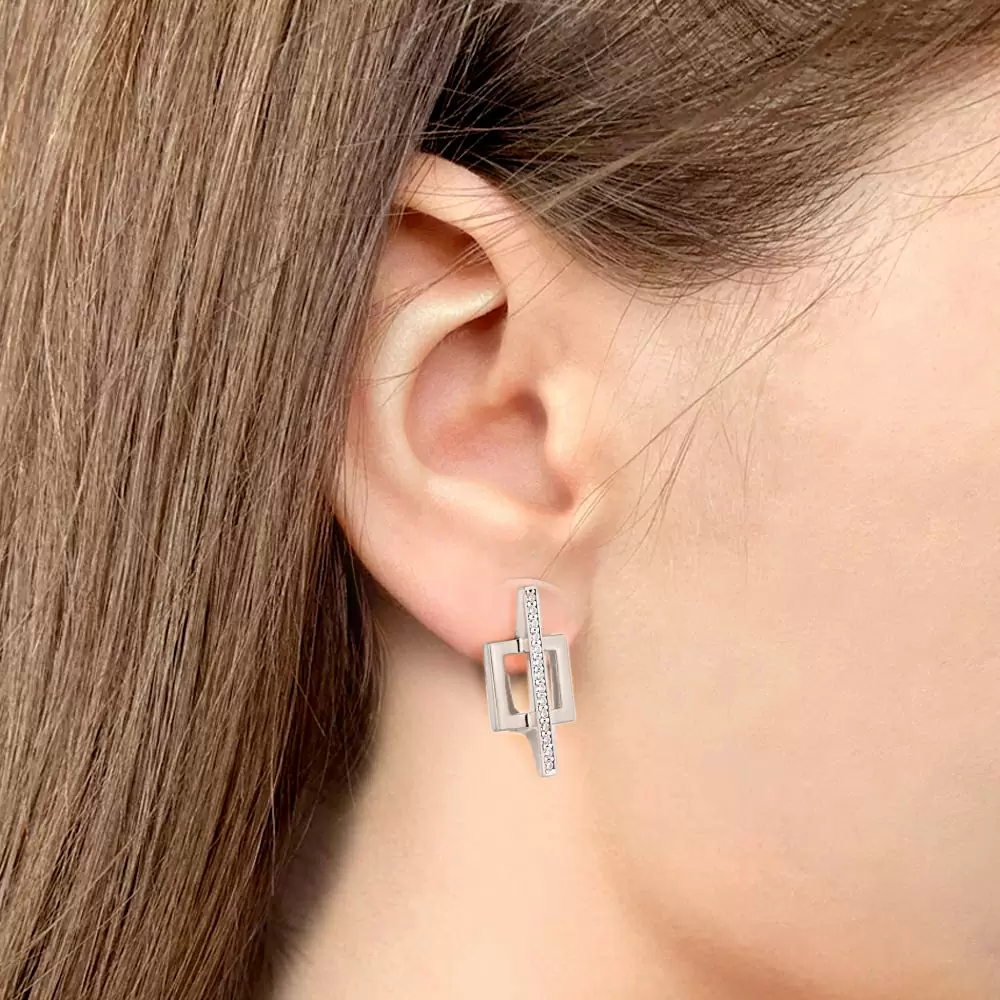 Серьги 49837А.2 золото Квадрат_1
