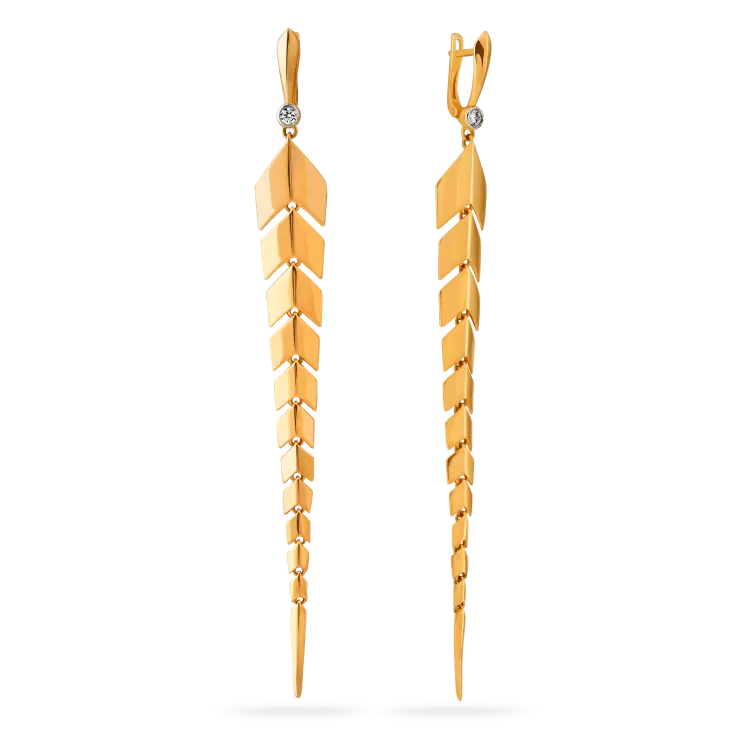 Серьги подвесные 01-216013 золото