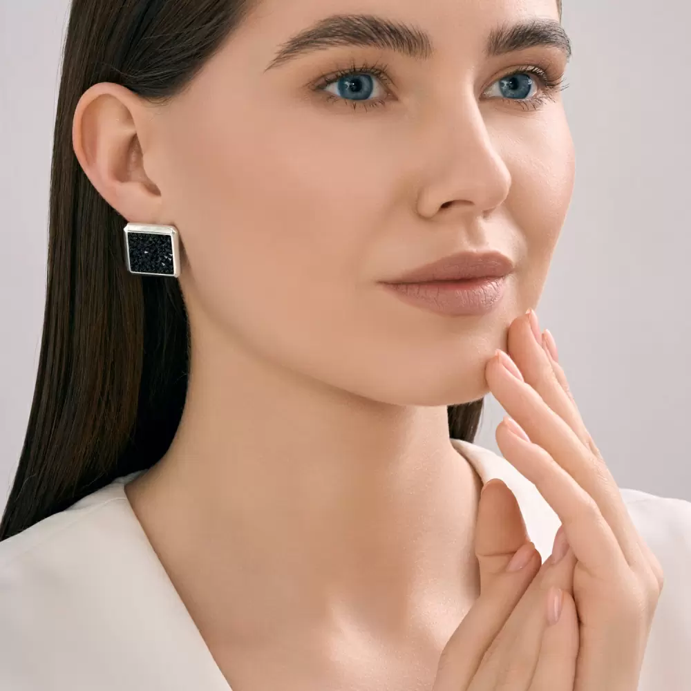 Серьги 94-120-02387-1 серебро Квадрат