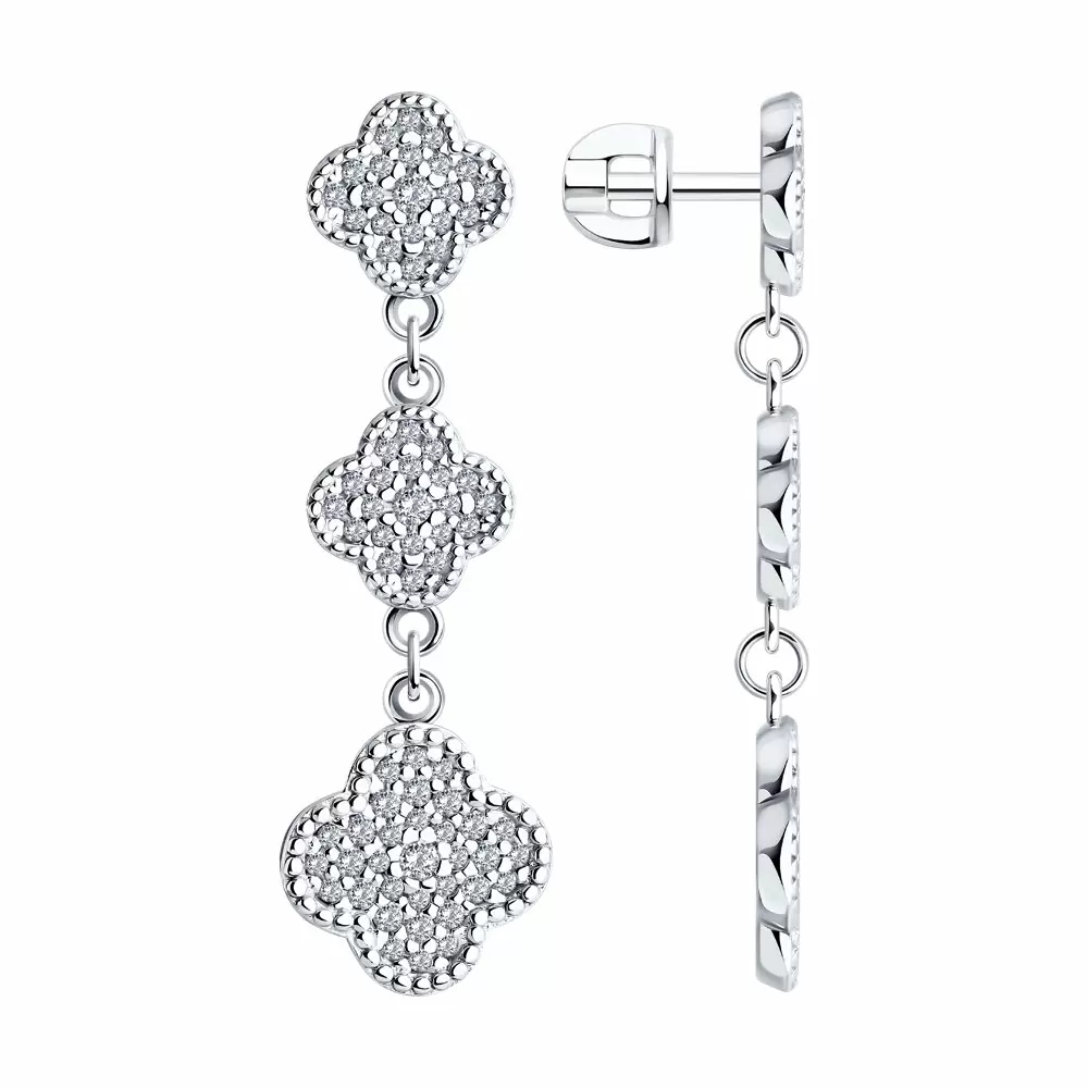 Серьги подвесные 94026086 серебро Ван Клиф_0