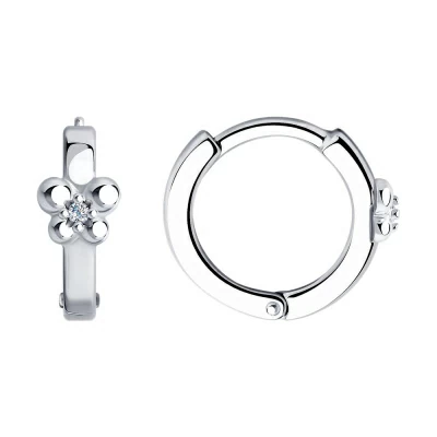 Серьги конго 94025743 серебро Бабочка