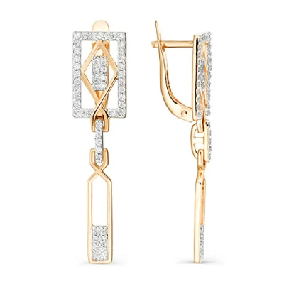 Серьги подвесные С132-390 золото