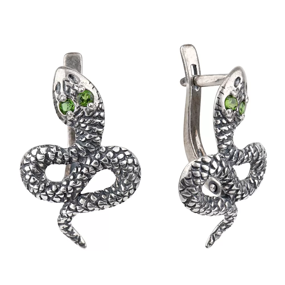 Серьги СЛ994-26 серебро змея