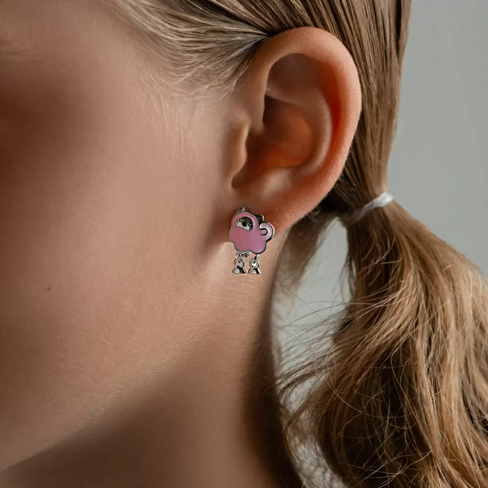 Серьги 94024851 серебро Кот_1