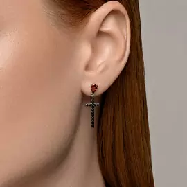 Серьги подвесные 94026503 серебро Кресты_1