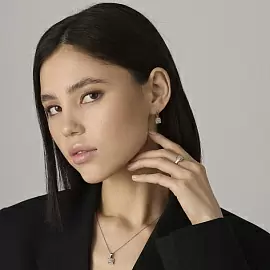 Серьги 26358-100 золото Квадрат_2