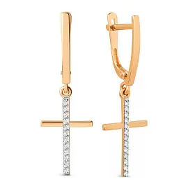 Серьги подвесные 024892-1102 золото Крест_0