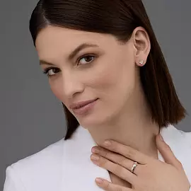 Серьги пусеты 02-4396.000Б-00 серебро Квадрат_2