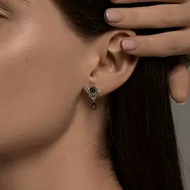 Серьги подвесные 94026719 серебро Паук_1