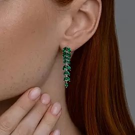 Серьги подвесные 94-321-02172-2 серебро веточка_1