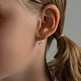 Серьги один камень 94020579 серебро_1