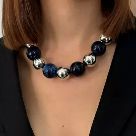 Бусы нить 411110050blu ювелирный сплав_1