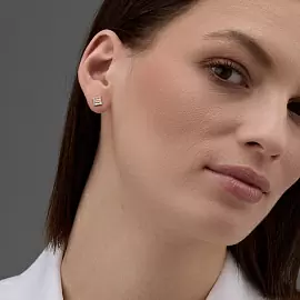 Серьги пусеты 02-4396.000Б-00 серебро Квадрат_1