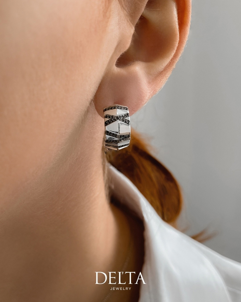 Серьги с1205476 серебро Тиффани цифры