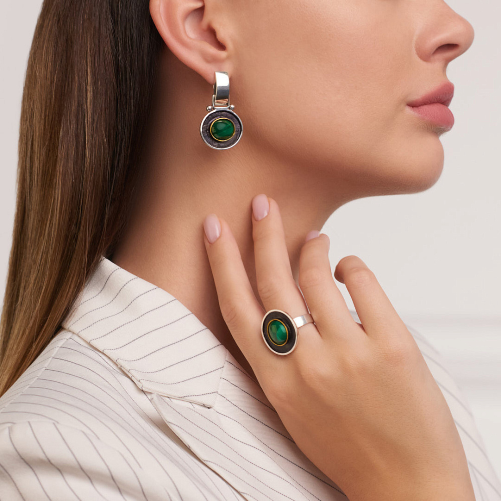 Серьги подвесные ER021197MLC-COV-M серебро