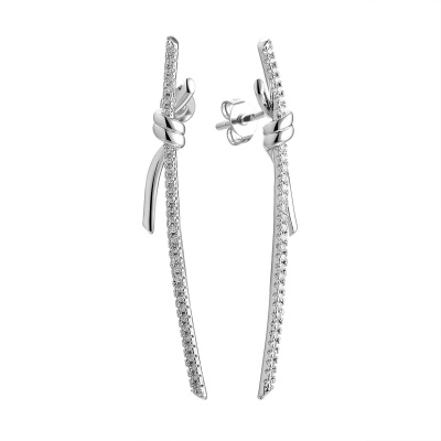 Серьги CZ-E05249-X-W-X-X-W серебро Тиффани узел