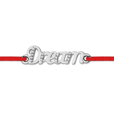 Браслет красная нить 1410013509-543 серебро Dream
