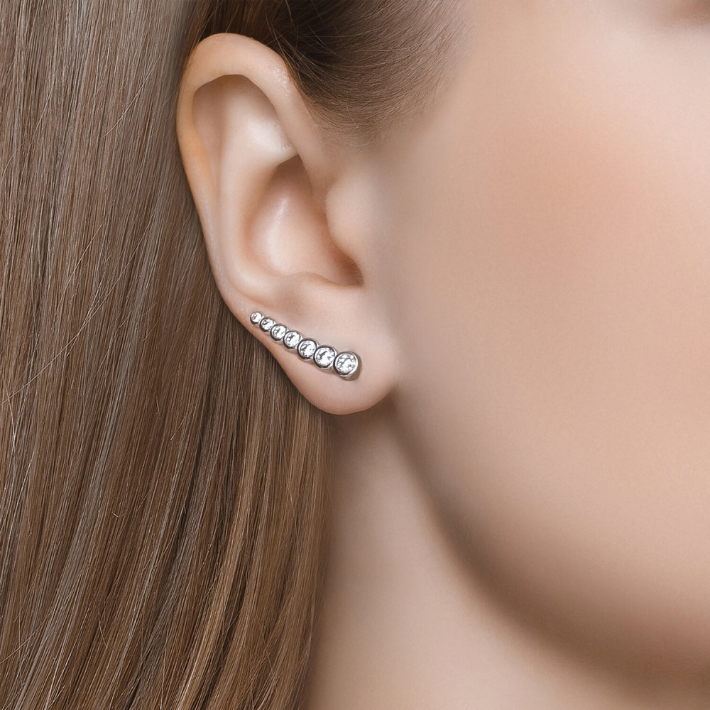 Серьги каффы 94021653 серебро