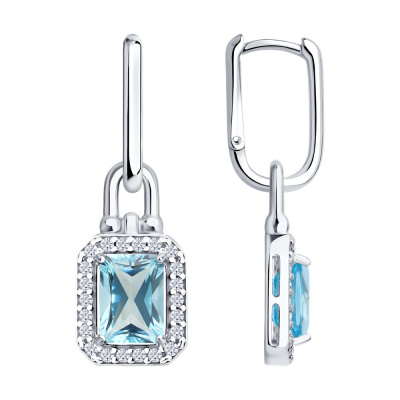 Серьги подвесные 92025365 серебро