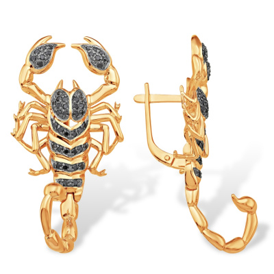 Серьги С19216439 золото Скорпион