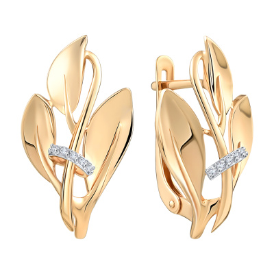 Серьги 036632-1102 золото Цветок