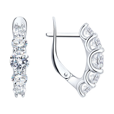 Серьги дорожка 94027292 серебро