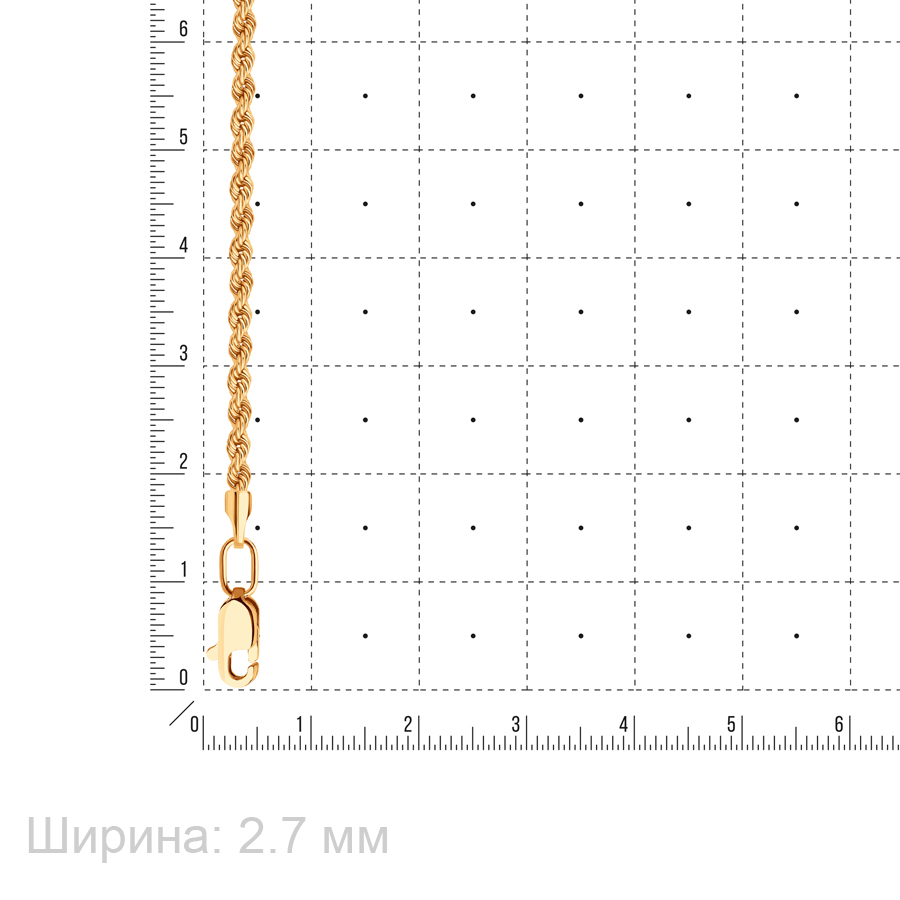 Цепь ЦПКД40110040             золото Пустотелая
