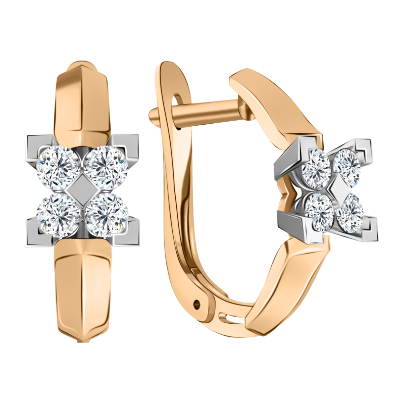 Серьги 08-258866 золото Цветок